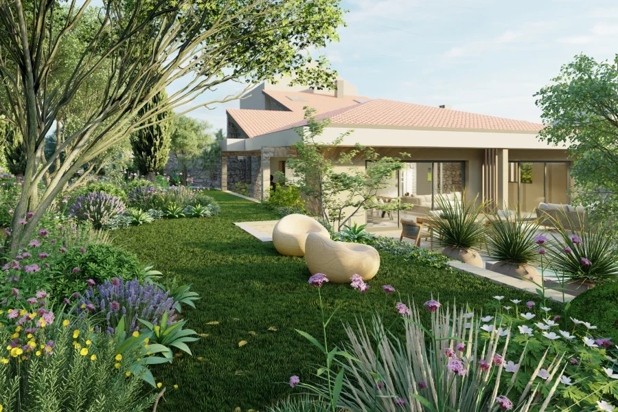Projet d'aménagement d'un jardin de campagne - Visuel 3D