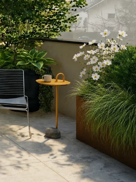 Coin de terrasse avec jardinières